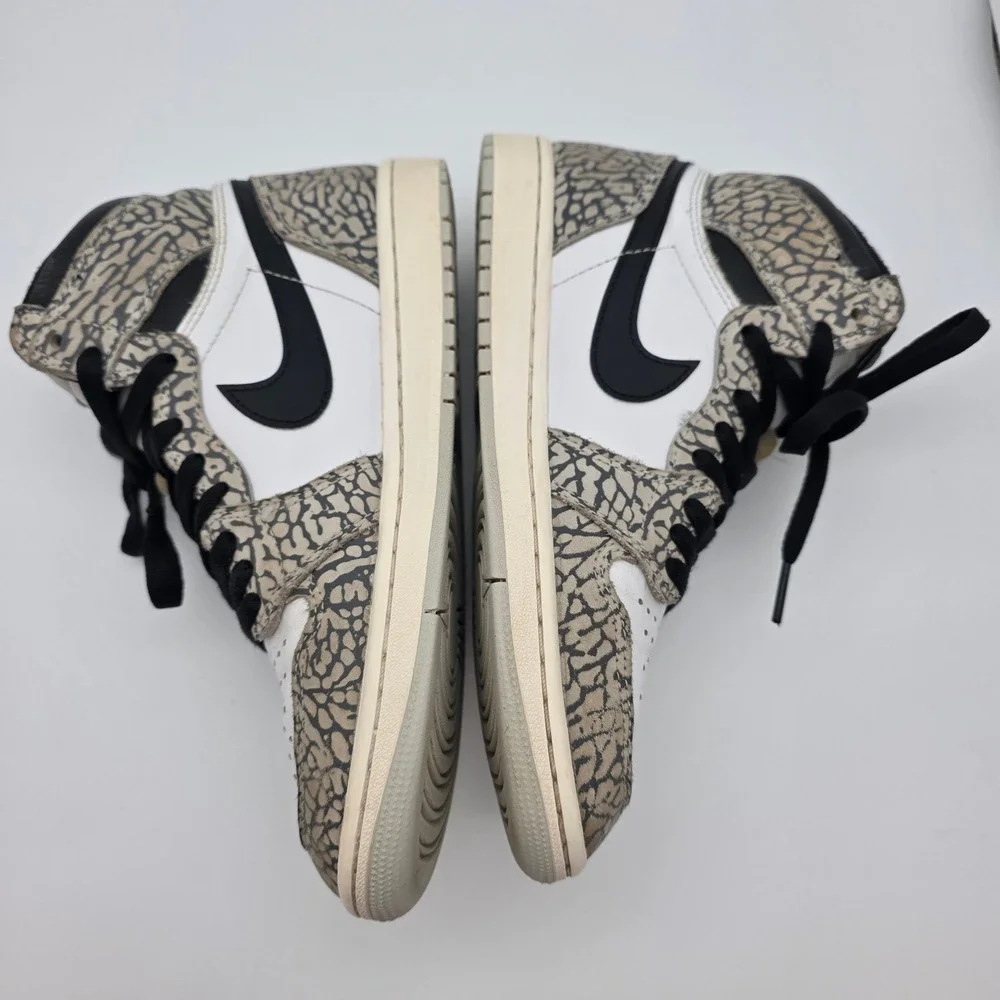 Nike Air Jordan 1 Retro High OG Mens 7 Womens 8.5 White Cement W/Box‎
